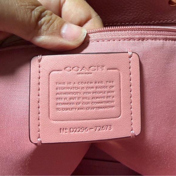 Coach Town Tote Pink Pebble Leather Bag - Picture 8 of 13